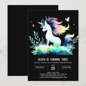 パステルホース誕生日 招待状 (正面/裏面)