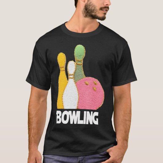 パステルボウリングピンとボール Tシャツ (正面)