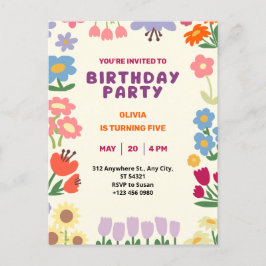 パステルボタニカルフローラ誕生日5葉書 シーズンポストカード