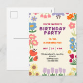 パステルボタニカルフローラ誕生日5葉書 シーズンポストカード (正面/裏面)