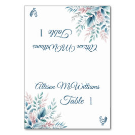 パステルボタニカル – ニワトリ結婚アイコン – テーブルナンバー