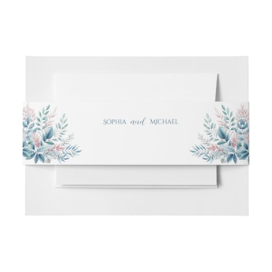 パステルボタニカル –  招待状ベリーバンド (正面例)