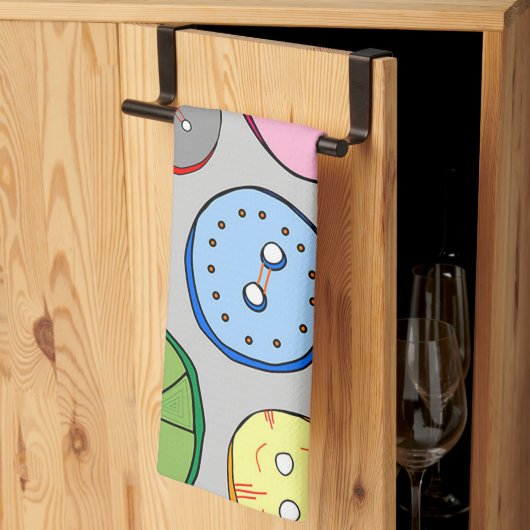 パステルボタン キッチンタオル (三つ折り)