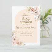 パステルボホアーチベビーシャワー招待状ガール 招待状 (スタンド正面)