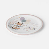 パステルボホキツネ&バルーン誕生日 ペーパープレート (アングル)