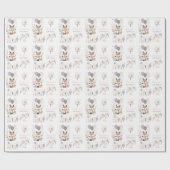 パステルボホキツネ&バルーン誕生日 ラッピングペーパー (フラット)