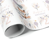 パステルボホキツネ&バルーン誕生日 ラッピングペーパー (ロールコーナー)