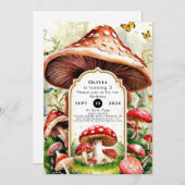 パステルボホキノコ誕生日 招待状 (正面/裏面)