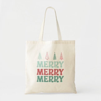 パステルボホクリスマスツリーでめぐる幸せなクリスマス トートバッグ