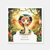 パステルボホスネーク誕生日 スタンダードカクテルナプキン (正面)