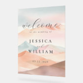 パステルボホデザートズ結婚ウェルカム アクリルサイン (傾斜)