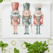 パステルボホナツクラッカースクリプトクリスマス キッチンタオル (折り畳み)