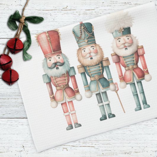 パステルボホナツクラッカースクリプトクリスマス キッチンタオル