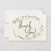 パステルボホニュートラルフローラエレガントサンキューカード サンキューカード (正面)