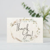 パステルボホニュートラルフローラエレガントサンキューカード サンキューカード (スタンド正面)