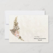 パステルボホニュートラルフローラエレガントサンキューカード サンキューカード (裏面)