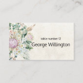 パステルボホニュートラル結婚フローラ座席表 プレイスカード (正面)