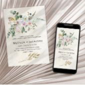 パステルボホニュートラル結婚フローラ 招待状