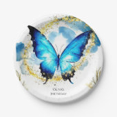 パステルボホバタフライ誕生日 ペーパープレート (正面)