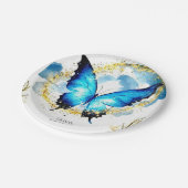 パステルボホバタフライ誕生日 ペーパープレート (アングル)