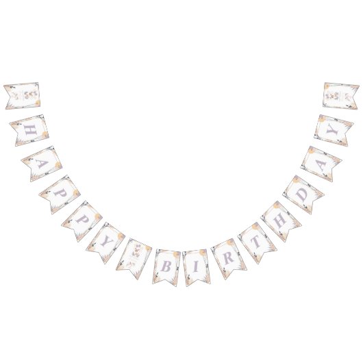 パステルボホファウンアンドバルーン誕生日 バンティングフラッグ (全)