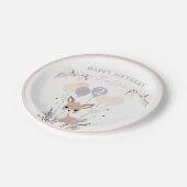 パステルボホファウンアンドバルーン誕生日 ペーパープレート (アングル)