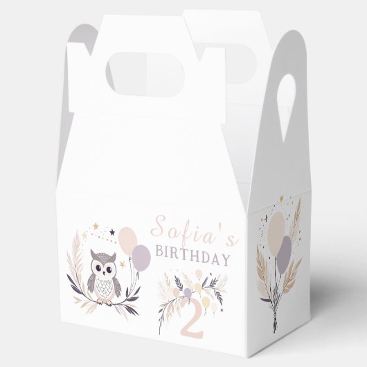 パステルボホフクロウ&バルーン誕生日 フェイバーボックス (オープン)