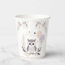 パステルボホフクロウ&バルーン誕生日 紙コップ