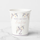 パステルボホフクロウ&バルーン誕生日 紙コップ (裏面)