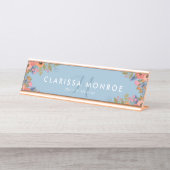 パステルボホフラワーズモノグラム デスクネームプレート (正面)