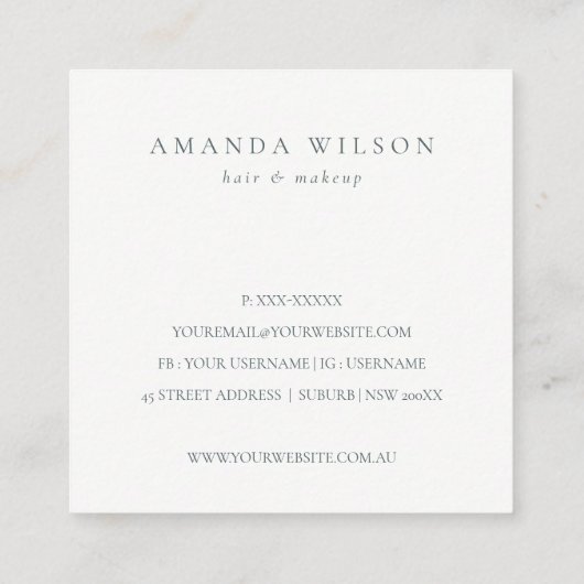 パステルボホフローラご注文の割引 スクエア名刺 (裏面)