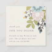 パステルボホフローラご注文の割引 スクエア名刺 (正面)