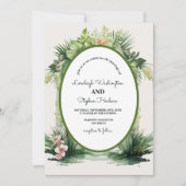 パステルボホフローラアーチトロピカル結婚ズ 招待状 (正面)