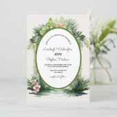 パステルボホフローラアーチトロピカル結婚ズ 招待状 (スタンド正面)