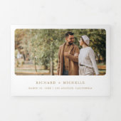 パステルボホフローラメイスンジャーQRコード結婚ズ 三つ折り招待状 (カバー)