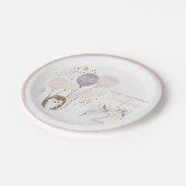 パステルボホヘッジホッグアンドバルーン誕生日 ペーパープレート (アングル)