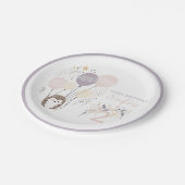 パステルボホヘッジホッグアンドバルーン誕生日 ペーパープレート (アングル)