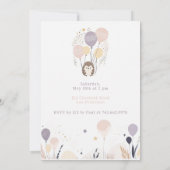 パステルボホヘッジホッグアンドバルーン誕生日 招待状 (裏面)