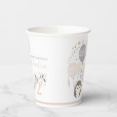 パステルボホヘッジホッグアンドバルーン誕生日 紙コップ (左)