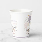 パステルボホヘッジホッグアンドバルーン誕生日 紙コップ (左)