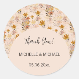 パステルボホマスタードイエローワイルドフラワー ラウンドシール