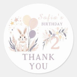 パステルボホラビット&バルーン誕生日サンキューユナイテッド ラウンドシール