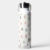 パステルボホレインドロップズピンクブルー金ゴールド追加 ウォーターボトル (正面)