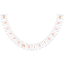 パステルボホレインボーガールズハッピーバースデー バンティングフラッグ