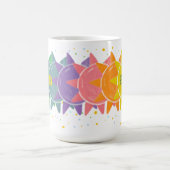 パステルボホレインボーサンシャインドット名前をカスタムする コーヒーマグカップ (中央)