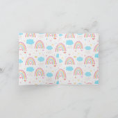 パステルボホレインボーハートオ赤ちゃんシャワー 招待状 (内部)