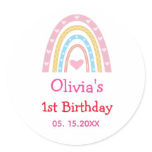 パステルボホレインボーハート誕生日パーティー