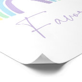 パステルボホレインボーベビーシャワーウィズサイン ポスター (角)