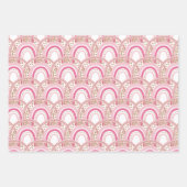 パステルボホレインボーミニマリストガール1st誕生日I ラッピングペーパーシート (正面3)