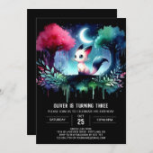 パステルボホーキャット誕生日 招待状 (正面/裏面)